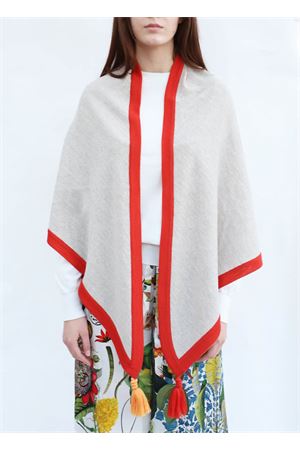 Two-tone wool stole Art Tricot | MEZZALUNAKEFIAHARANCIO